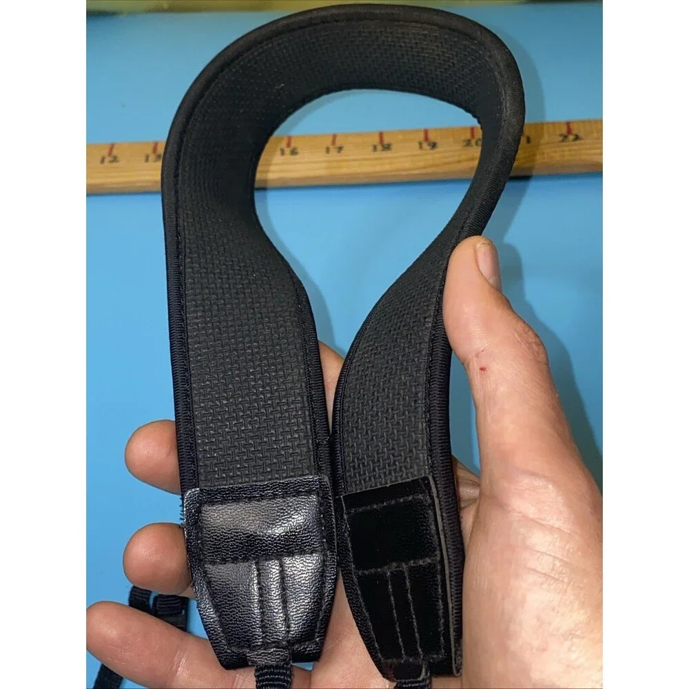 “For Nikon” Genuine Camera Neck Strap With Gripping Fabric Yellow Black HTF